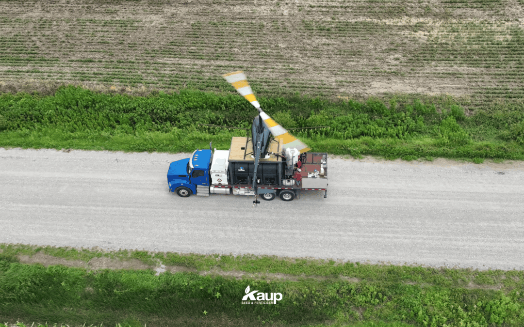 Tank mix preparation for corn soybean aerial fungicide application in Cuming County
