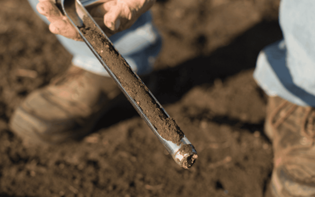 Soil probe pulling a core during fall soil sampling on a harvested northeast Nebraska field